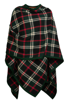 Plaid Loden a carreaux, vert-noir-rouge