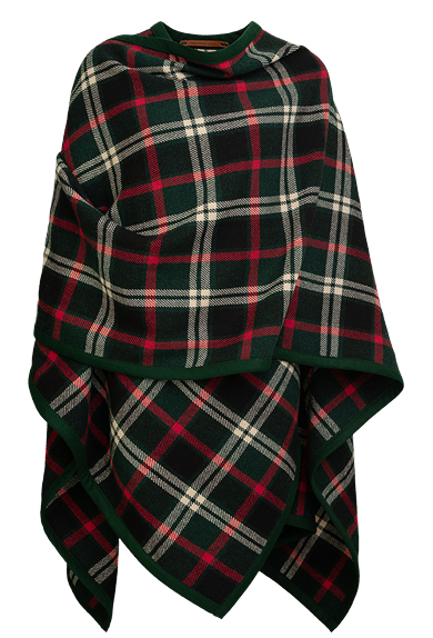 Plaid Loden a carreaux, vert-noir-rouge