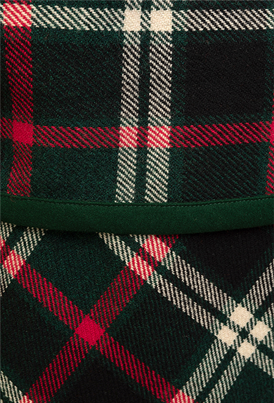 Plaid Loden a carreaux, vert-noir-rouge